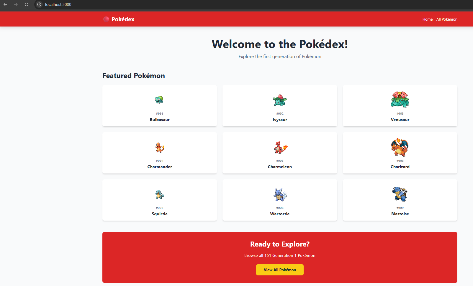 Screenshot: Homepage